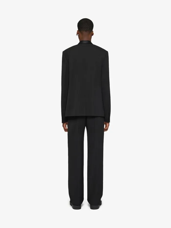 Men Coats and Jackets Givenchy Jacket In Wool With Satin Collar Black