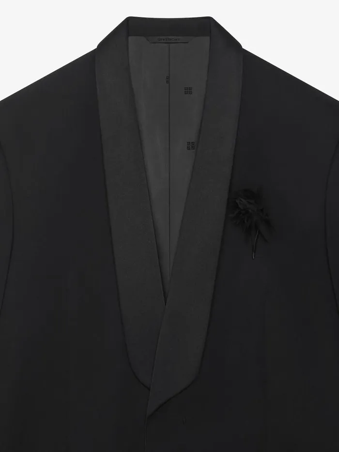 Men Coats and Jackets Givenchy Jacket In Wool With Satin Collar Black