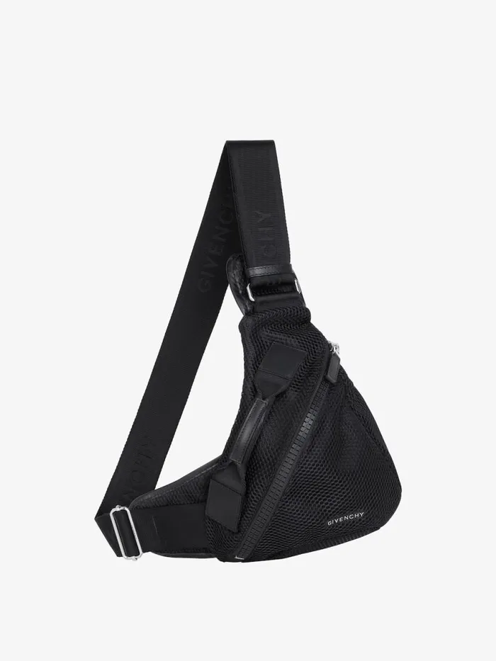 Men Crossbody Bags Givenchy Small GZip Triangle Bag In Mesh Black