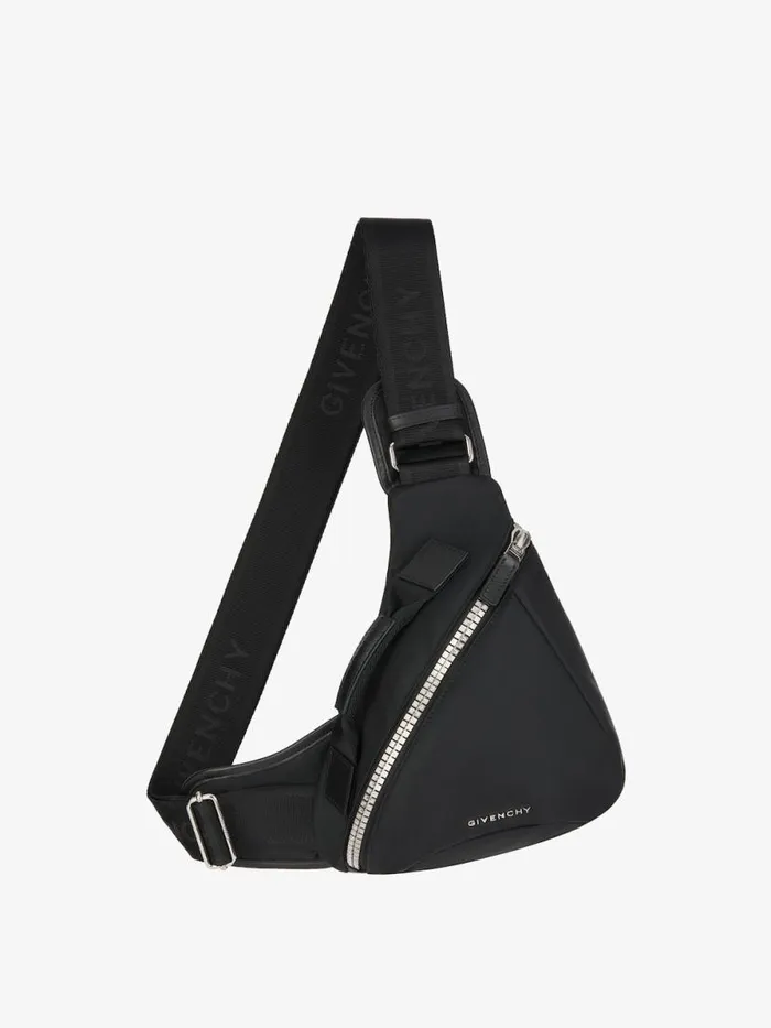 Men Crossbody Bags Givenchy Small GZip Triangle Bag In Nylon Black