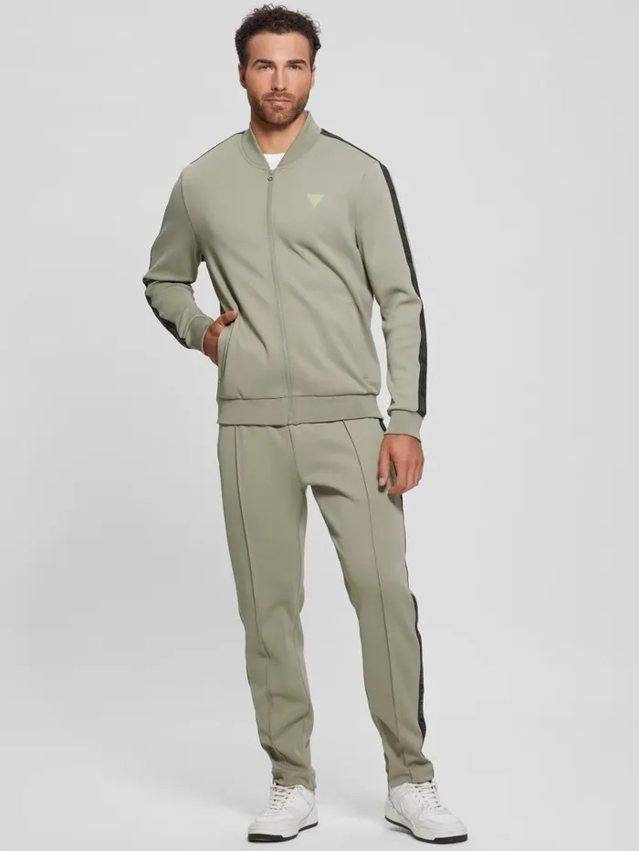 Men Eco Kermit FullZip Sweatshirt Mossy Green Hoodies and Sweaters GUESS
