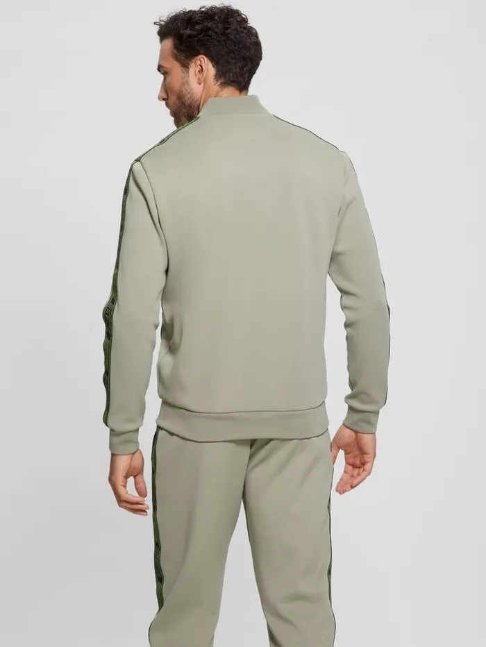 Men Eco Kermit FullZip Sweatshirt Mossy Green Hoodies and Sweaters GUESS