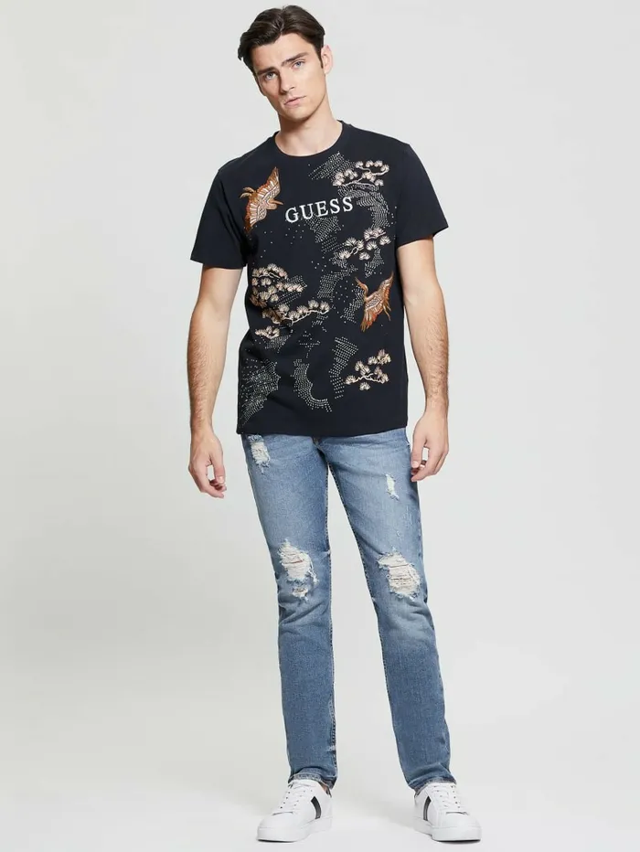 Men Eco Logo Bird Tee Bleu lgant TShirts and Tanks GUESS Men Eco Logo Bird Tee Bleu lgant TShirts and Tanks GUESS