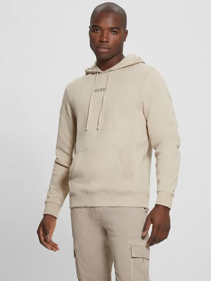 Men Eco Roy Embroidered Logo Hoodie Nomad Hoodies and Sweaters GUESS