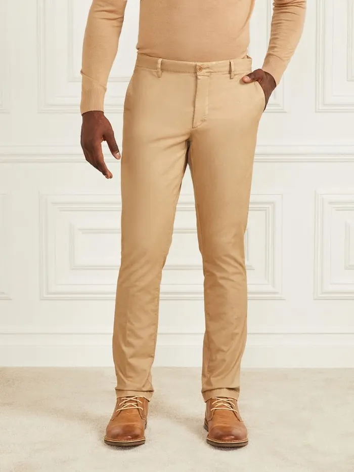 Men GUESS Eco Hugh Easy Chino Pant Toasted Taupe Pants and Shorts