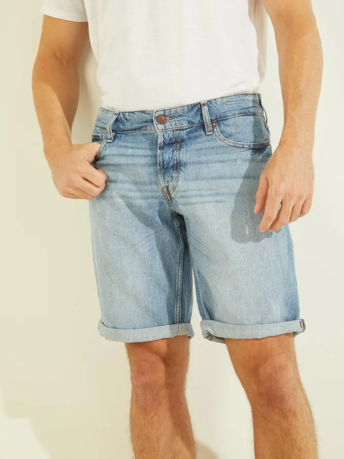 Men GUESS Eco Sonny Faded Denim Shorts Tropicana Jeans and Denim