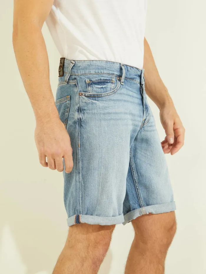 Men GUESS Eco Sonny Faded Denim Shorts Tropicana Jeans and Denim Men GUESS Eco Sonny Faded Denim Shorts Tropicana Jeans and Denim