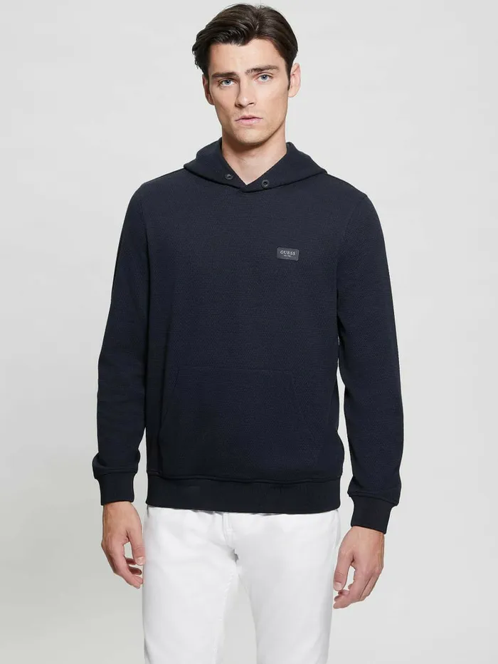 Men GUESS Eco Tech Stretch Hoodie Bleu lgant Hoodies and Sweaters