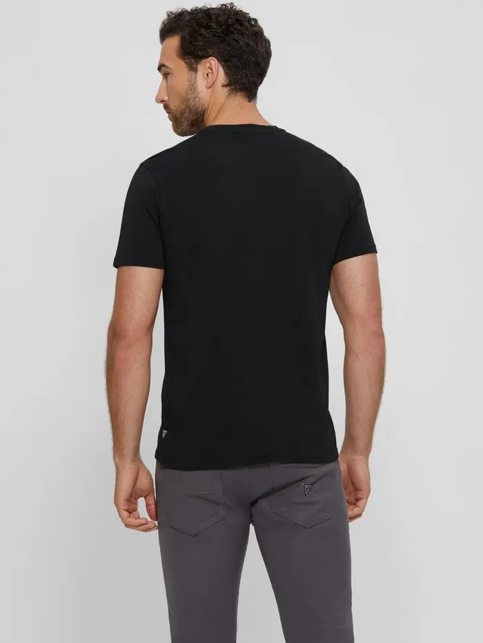 Men GUESS Iridescent Signature Tee Black TShirts and Tanks Men GUESS Iridescent Signature Tee Black TShirts and Tanks