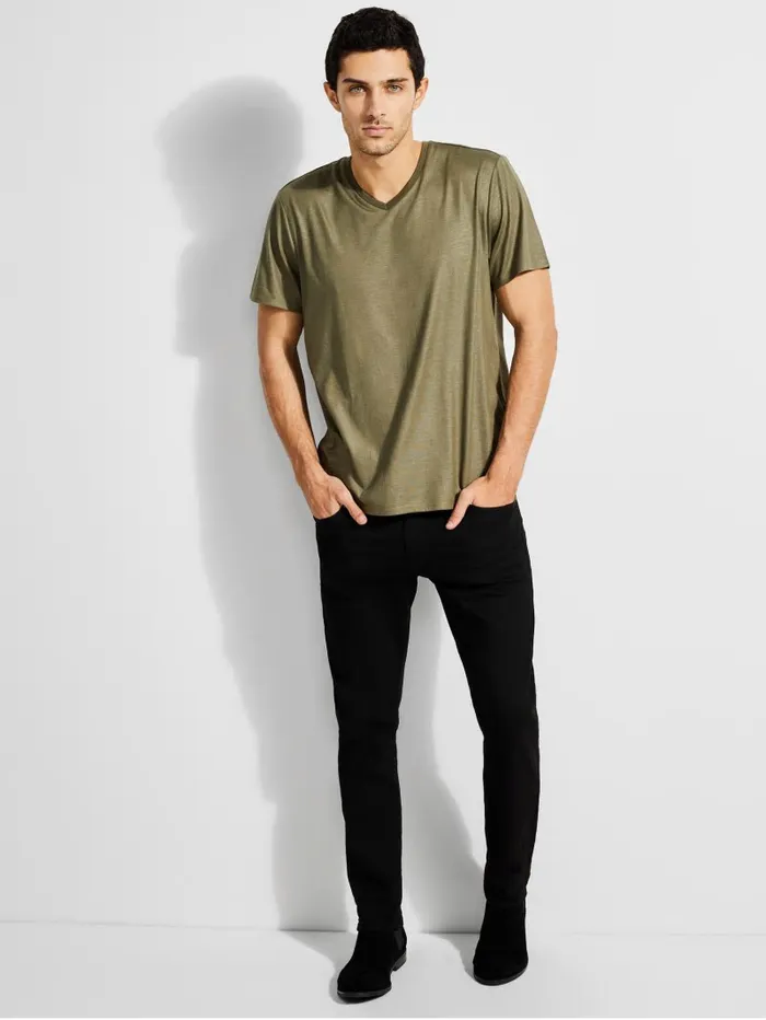 Men GUESS Mason VNeck Tee Army Olive TShirts and Tanks