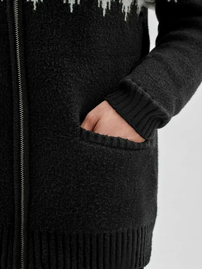 Men GUESS Originals Knit ZipUp Sweater Jet Black Multi Hoodies and Sweaters GUESS