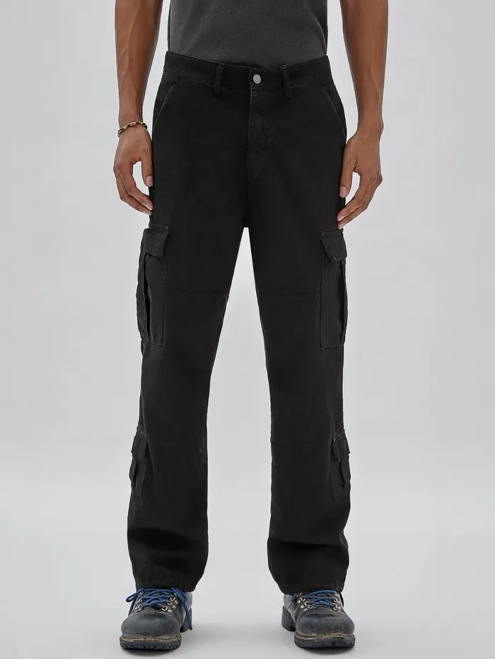Men GUESS Originals Ripstop Cargo Pants Jet Black Multi Pants and Shorts GUESS Men GUESS Originals Ripstop Cargo Pants Jet Black Multi Pants and Shorts GUESS