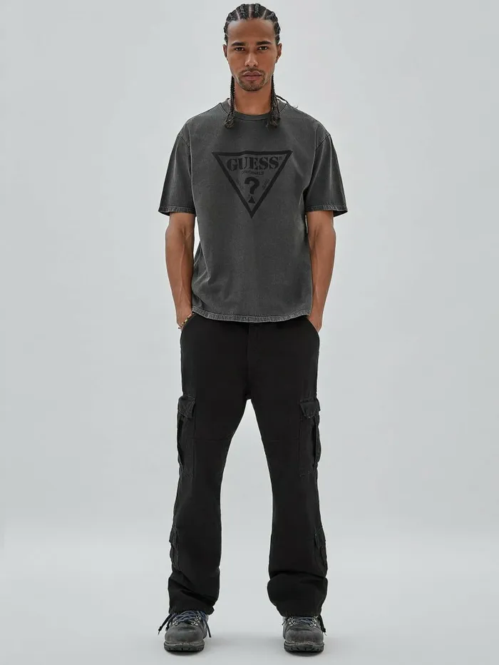 Men GUESS Originals Ripstop Cargo Pants Jet Black Multi Pants and Shorts GUESS Men GUESS Originals Ripstop Cargo Pants Jet Black Multi Pants and Shorts GUESS