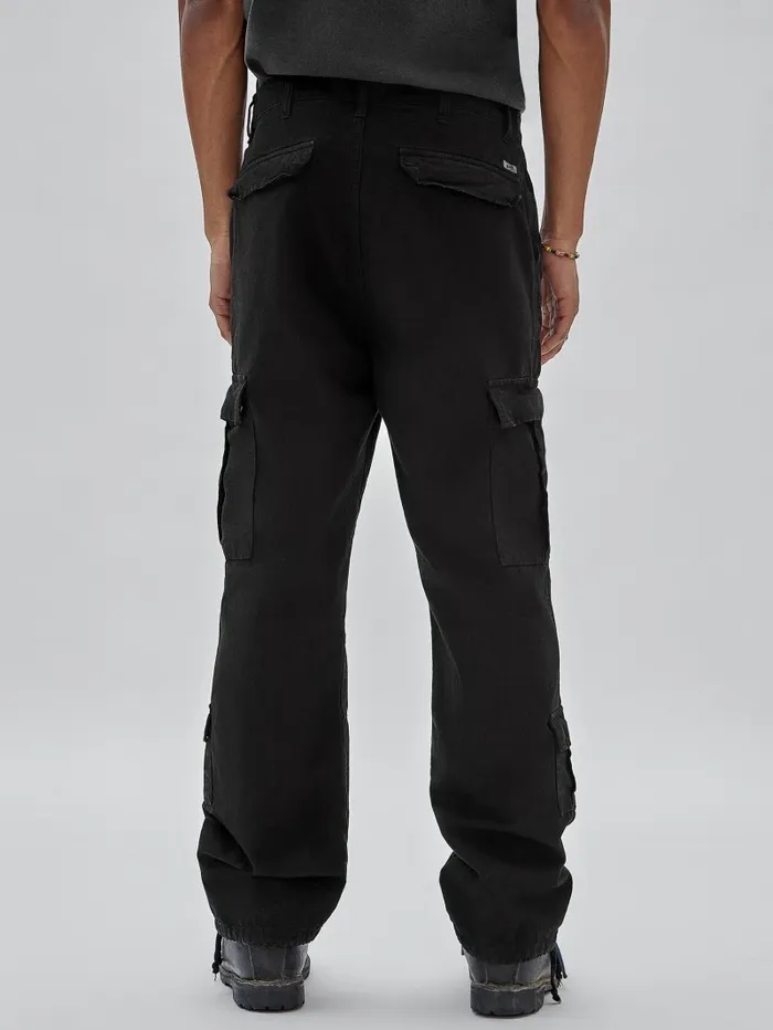 Men GUESS Originals Ripstop Cargo Pants Jet Black Multi Pants and Shorts GUESS Men GUESS Originals Ripstop Cargo Pants Jet Black Multi Pants and Shorts GUESS