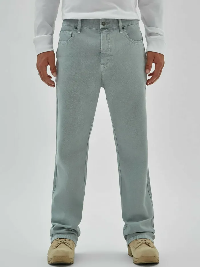 Men GUESS Originals Washed Canvas Bootcut Pants Full Grey Multi Pants and Shorts GUESS Men GUESS Originals Washed Canvas Bootcut Pants Full Grey Multi Pants and Shorts GUESS