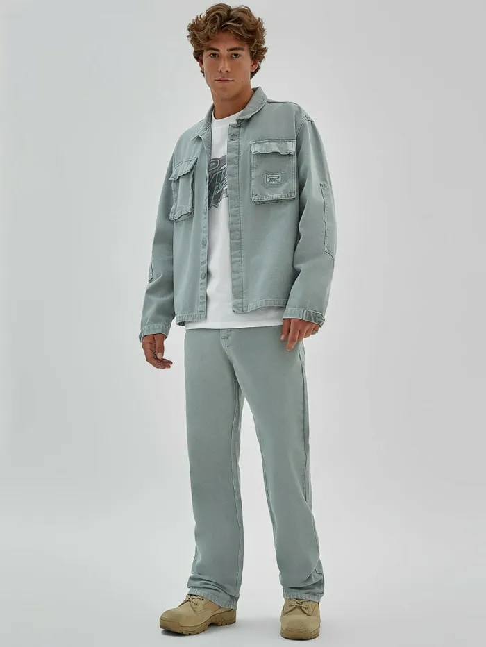 Men GUESS Originals Washed Canvas Bootcut Pants Full Grey Multi Pants and Shorts GUESS Men GUESS Originals Washed Canvas Bootcut Pants Full Grey Multi Pants and Shorts GUESS