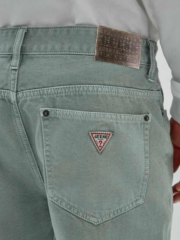 Men GUESS Originals Washed Canvas Bootcut Pants Full Grey Multi Pants and Shorts GUESS Men GUESS Originals Washed Canvas Bootcut Pants Full Grey Multi Pants and Shorts GUESS