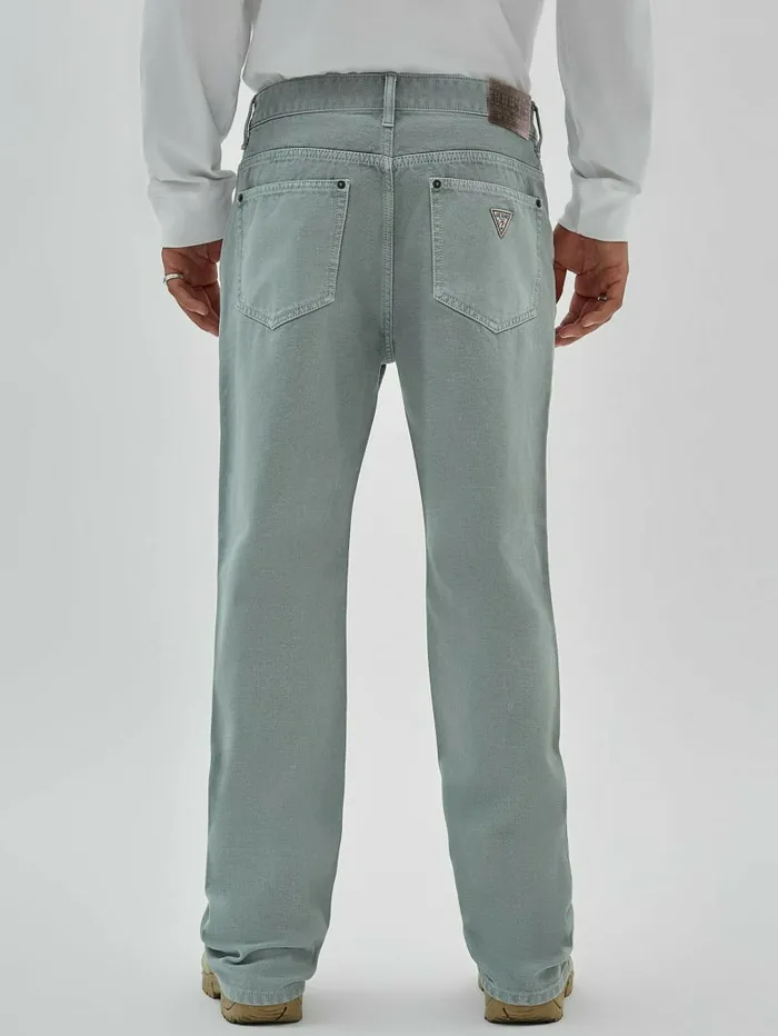 Men GUESS Originals Washed Canvas Bootcut Pants Full Grey Multi Pants and Shorts GUESS Men GUESS Originals Washed Canvas Bootcut Pants Full Grey Multi Pants and Shorts GUESS