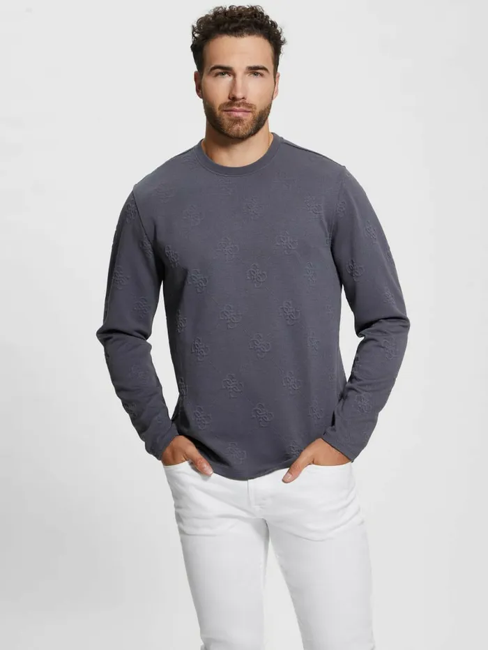 Men GUESS Quattro Logo Sweater Magnetic Multi Hoodies and Sweaters
