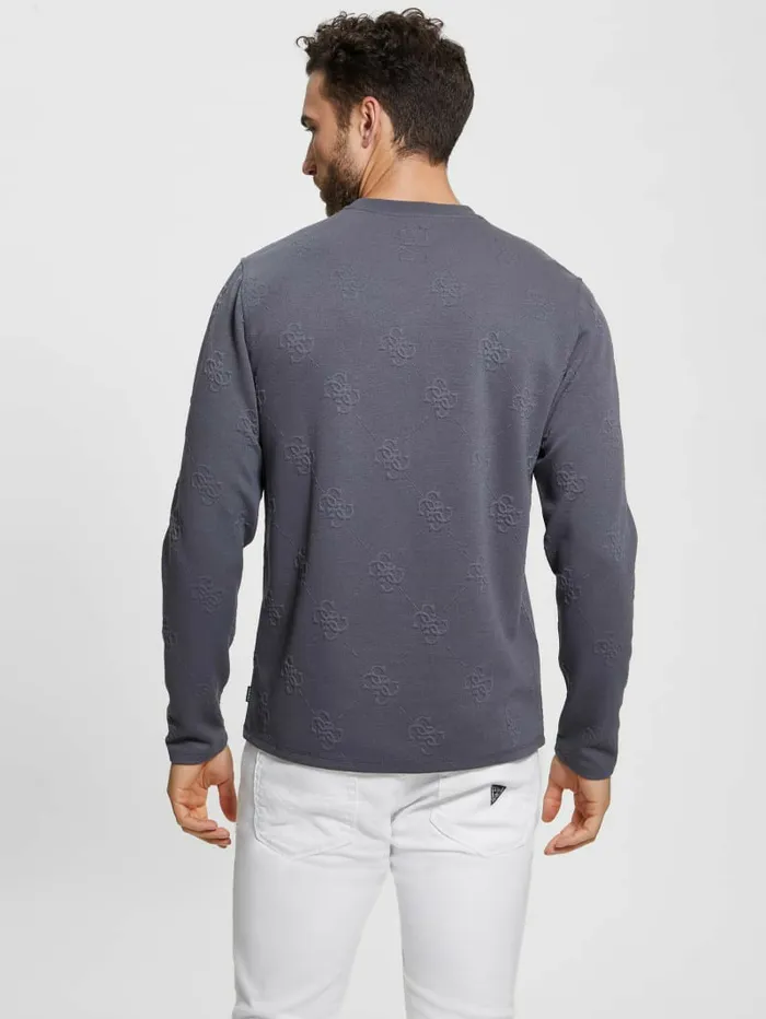 Men GUESS Quattro Logo Sweater Magnetic Multi Hoodies and Sweaters Men GUESS Quattro Logo Sweater Magnetic Multi Hoodies and Sweaters