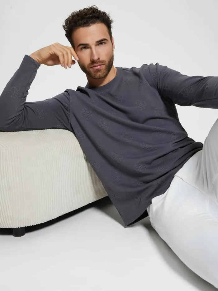 Men GUESS Quattro Logo Sweater Magnetic Multi Hoodies and Sweaters Men GUESS Quattro Logo Sweater Magnetic Multi Hoodies and Sweaters
