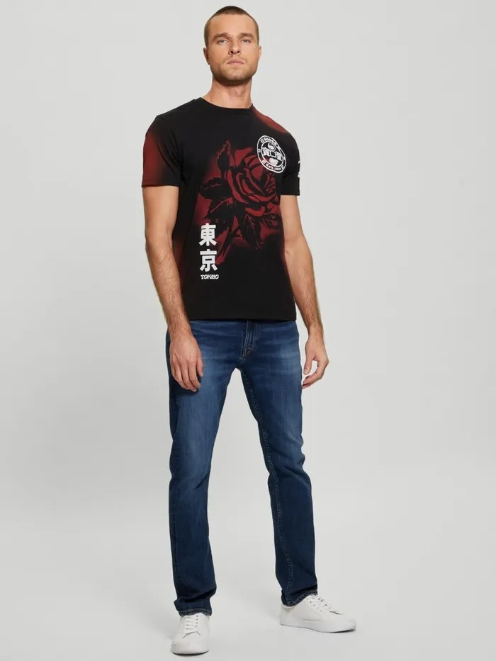 Men GUESS Rose Noir Tee Jet Black Multi TShirts and Tanks Men GUESS Rose Noir Tee Jet Black Multi TShirts and Tanks