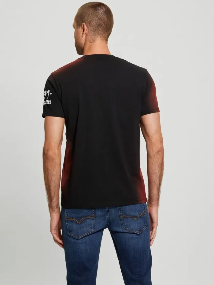Men GUESS Rose Noir Tee Jet Black Multi TShirts and Tanks Men GUESS Rose Noir Tee Jet Black Multi TShirts and Tanks