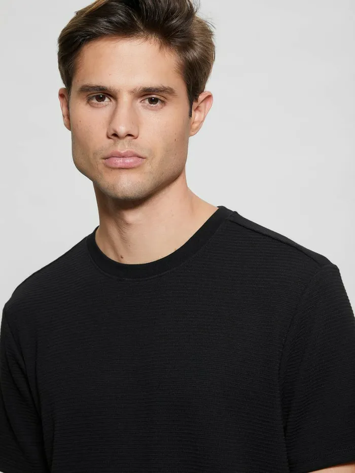 Men GUESS Textured Stripe Tee Black TShirts and Tanks Men GUESS Textured Stripe Tee Black TShirts and Tanks