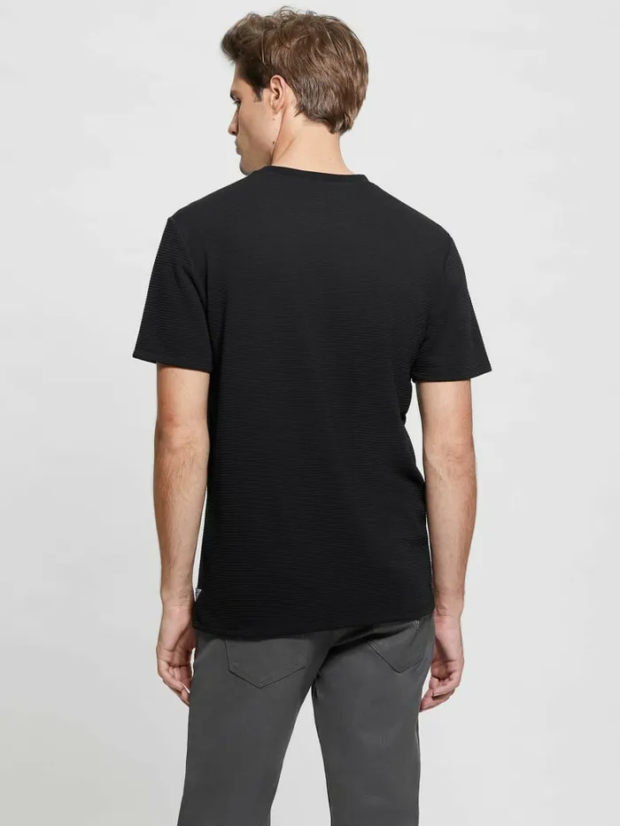 Men GUESS Textured Stripe Tee Black TShirts and Tanks Men GUESS Textured Stripe Tee Black TShirts and Tanks