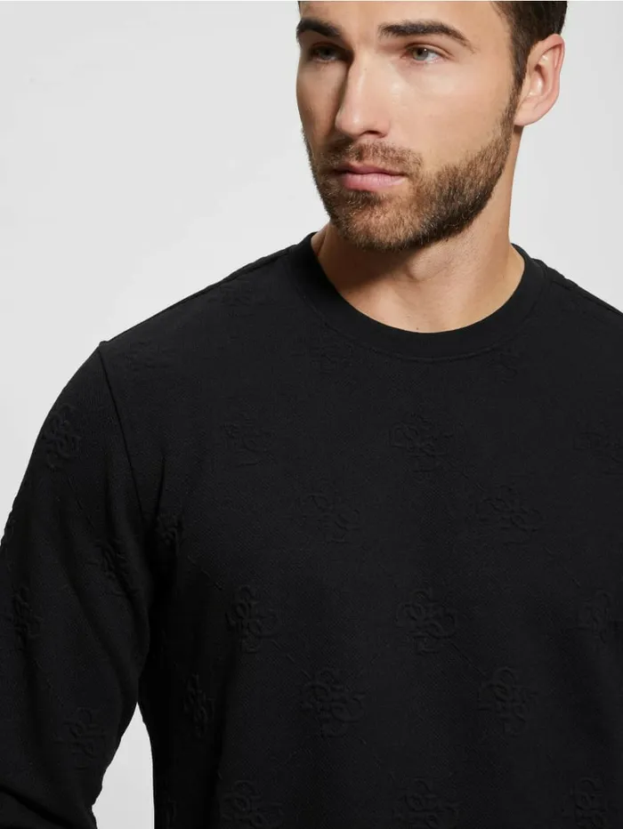 Men Hoodies and Sweaters GUESS Quattro Logo Sweater Black Men Hoodies and Sweaters GUESS Quattro Logo Sweater Black