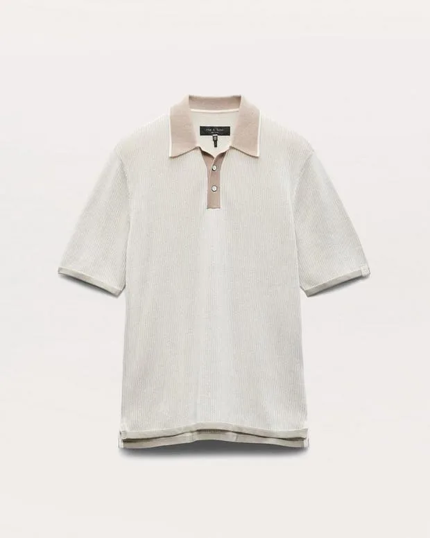 Men Jackets and Coats rag and bone Harvey Knit Polo Shirt Light Beige