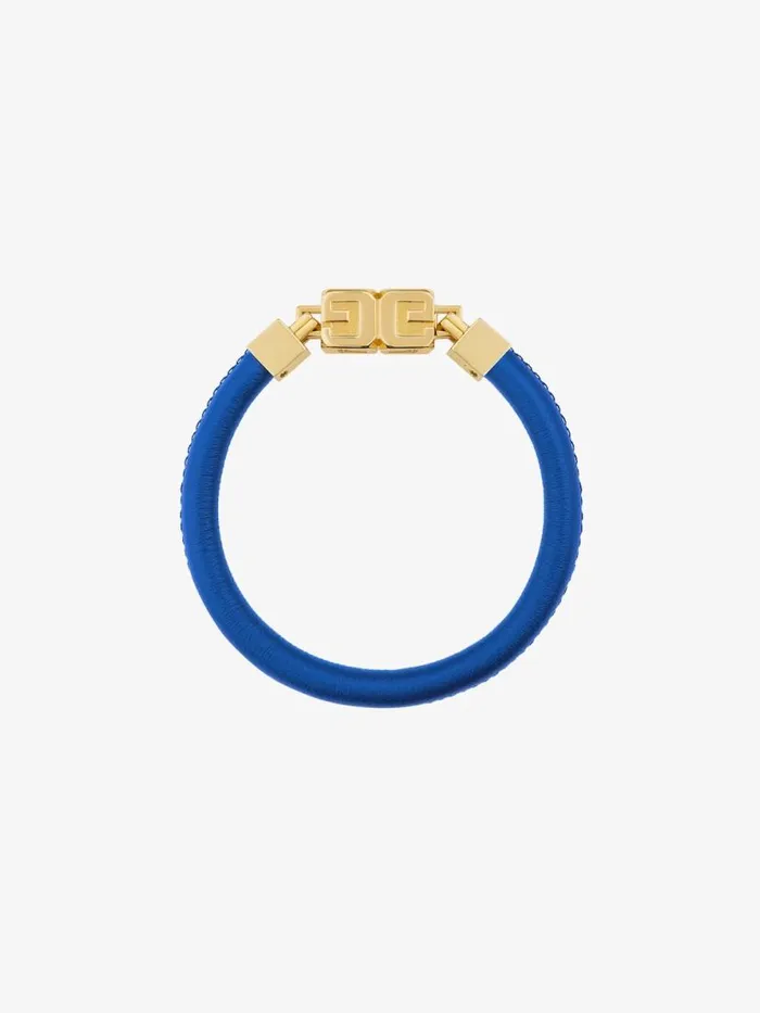 Men Jewelry Givenchy G Cube Bracelet In Leather And Metal Royal Blue