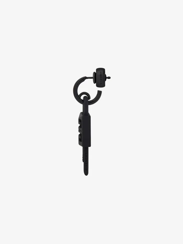 Men Jewelry Givenchy Lock Earring In Enamelled Metal Black Men Jewelry Givenchy Lock Earring In Enamelled Metal Black