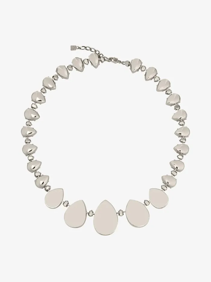 Men Jewelry Givenchy Short 4G Crystal Necklace In Metal With Crystals Silvery Men Jewelry Givenchy Short 4G Crystal Necklace In Metal With Crystals Silvery