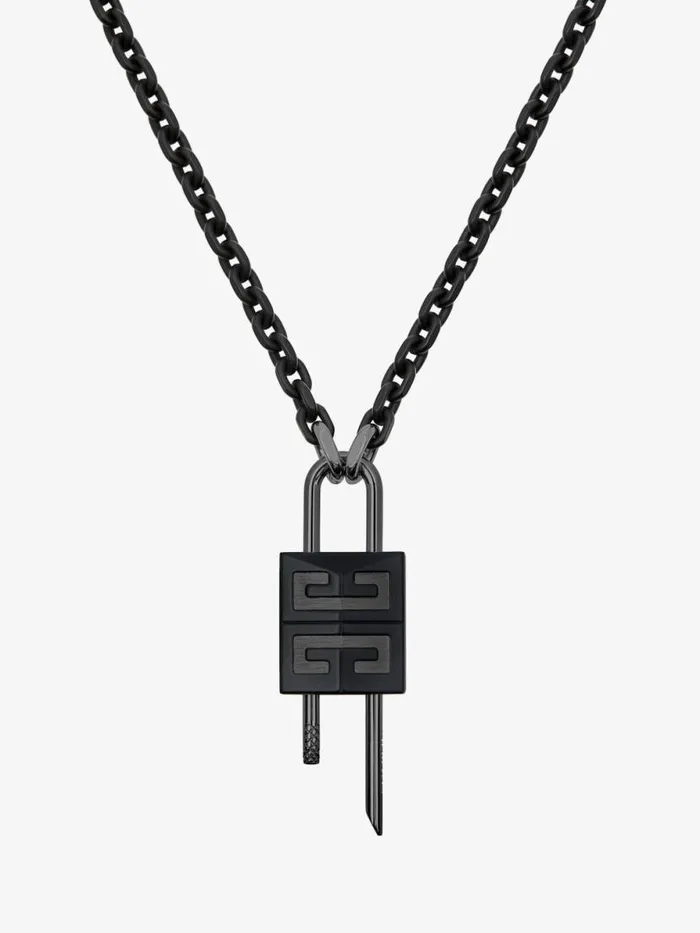 Men Jewelry Givenchy Small Lock Necklace In Metal Black Men Jewelry Givenchy Small Lock Necklace In Metal Black