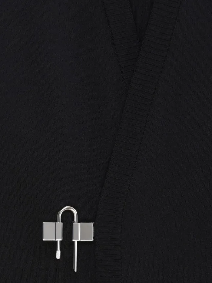 Men Knitwear Givenchy ULock Cardigan In Wool And Silk Black