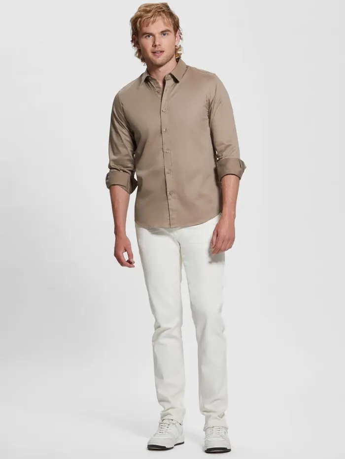 Men Luxe Stretch Shirt Champagne Shirts GUESS Men Luxe Stretch Shirt Champagne Shirts GUESS