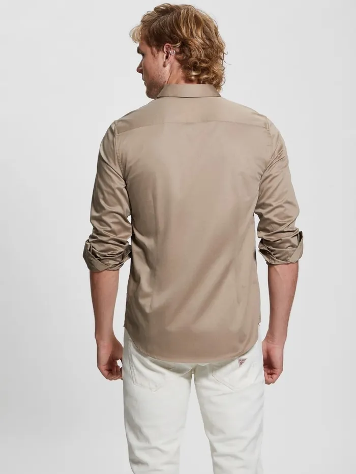 Men Luxe Stretch Shirt Champagne Shirts GUESS Men Luxe Stretch Shirt Champagne Shirts GUESS