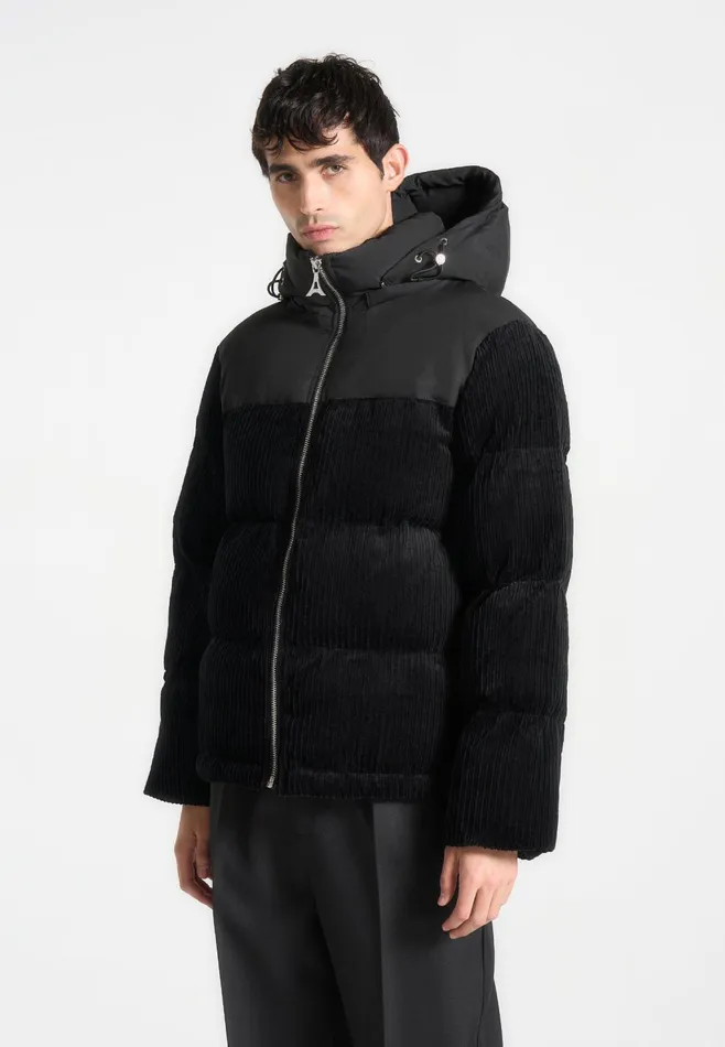 Men Manire De Voir Corduroy Puffer Jacket Black