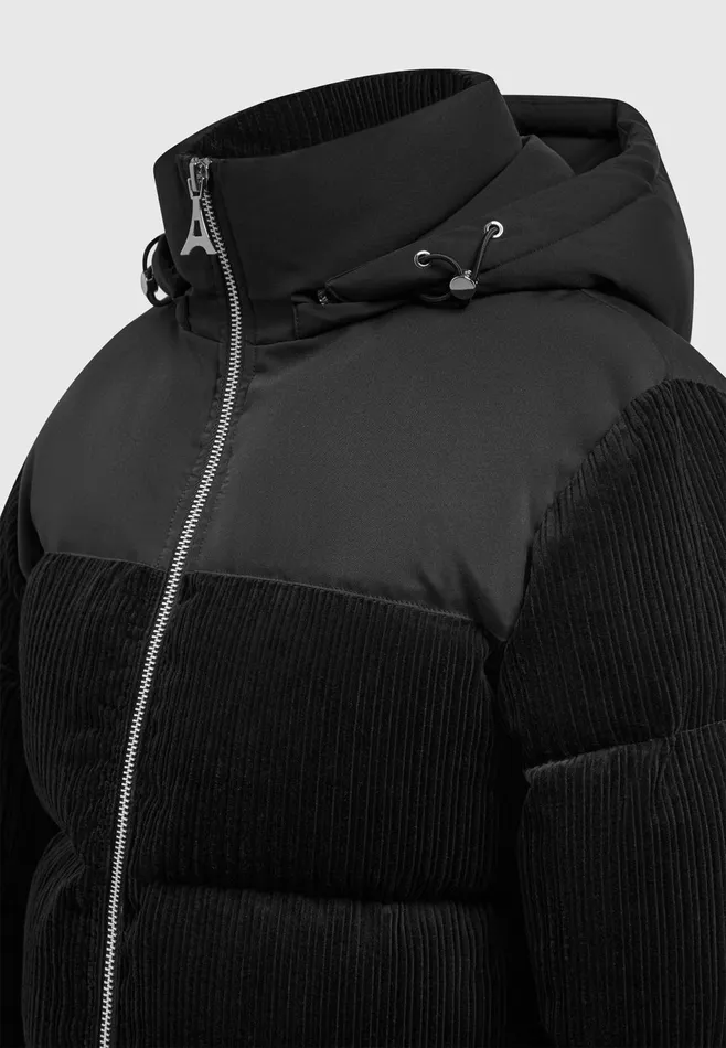 Men Manire De Voir Corduroy Puffer Jacket Black