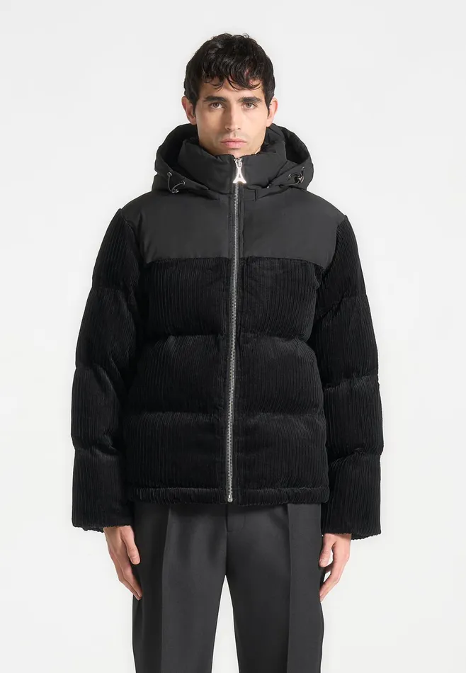 Men Manire De Voir Corduroy Puffer Jacket Black