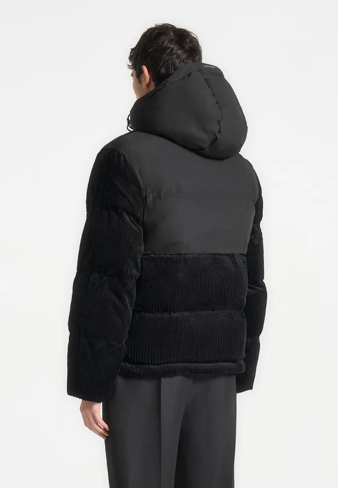Men Manire De Voir Corduroy Puffer Jacket Black