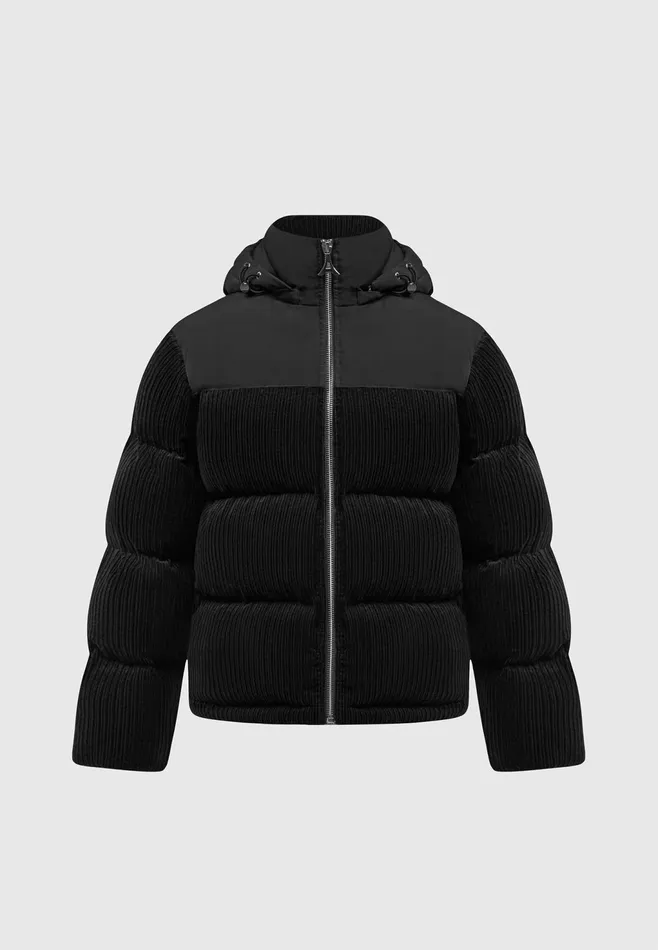Men Manire De Voir Corduroy Puffer Jacket Black