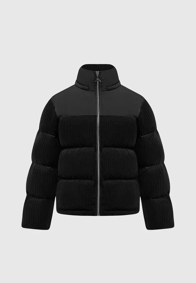 Men Manire De Voir Corduroy Puffer Jacket Black
