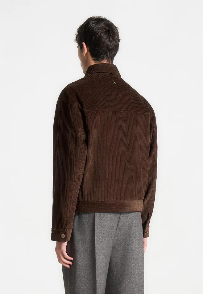 Men Manire De Voir Corduroy Trucker Jacket Brown