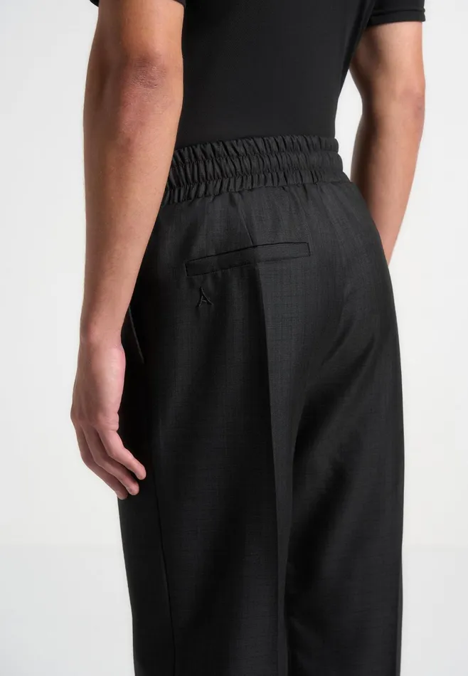 Men Manire De Voir Elasticated Tailored Crease Trousers Black