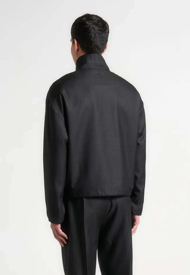 Men Manire De Voir Tailored Funnel Neck Jacket Black