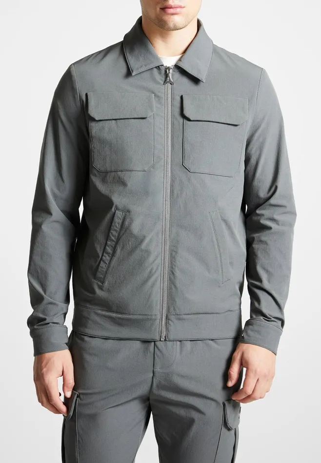 Men Manire De Voir Technical Cargo Jacket Charcoal Grey