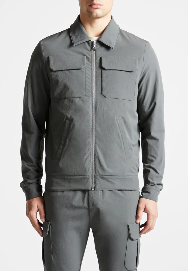 Men Manire De Voir Technical Cargo Jacket Charcoal Grey