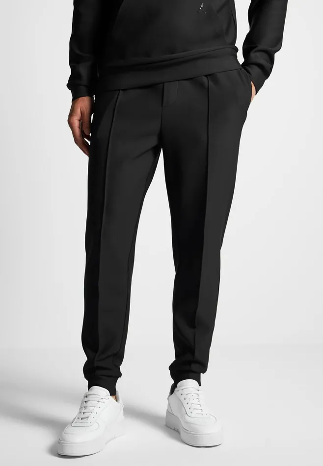Men Manire De Voir ternel Neoprene Tapered Fit Pintuck Joggers Black